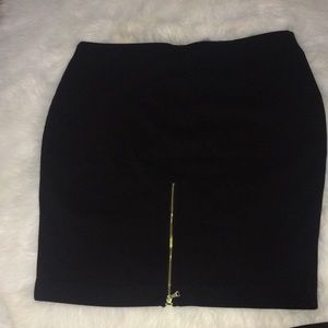 Express black pencil skirt with exposed zipper